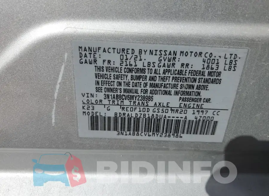 3N1AB8CV6MY238986 Photo# 13