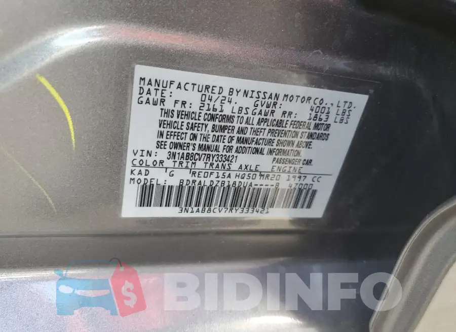 3N1AB8CV7RY333421 Photo# 12