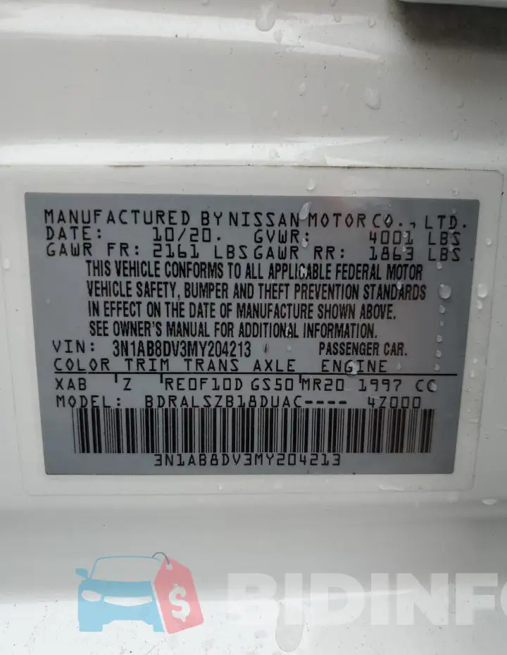 3N1AB8DV3MY204213 Photo# 12