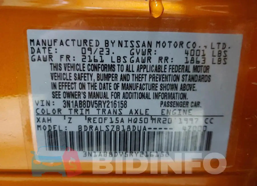 3N1AB8DV5RY216158 Photo# 12