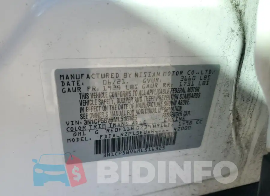 3N1CP5BV6ML516325 Photo# 12