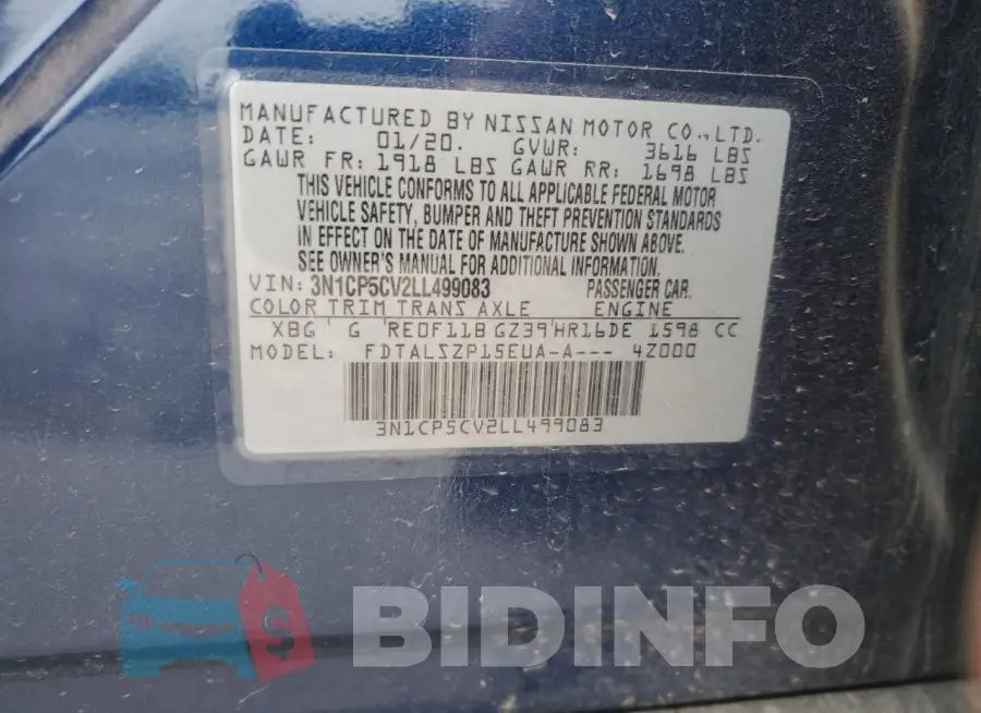 3N1CP5CV2LL499083 Photo# 13