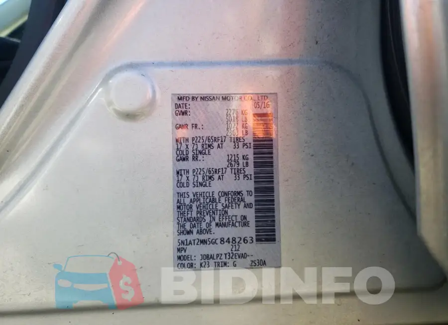 5N1AT2MN5GC848263 Photo# 14