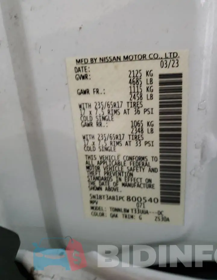 5N1BT3AB1PC800540 Photo# 13