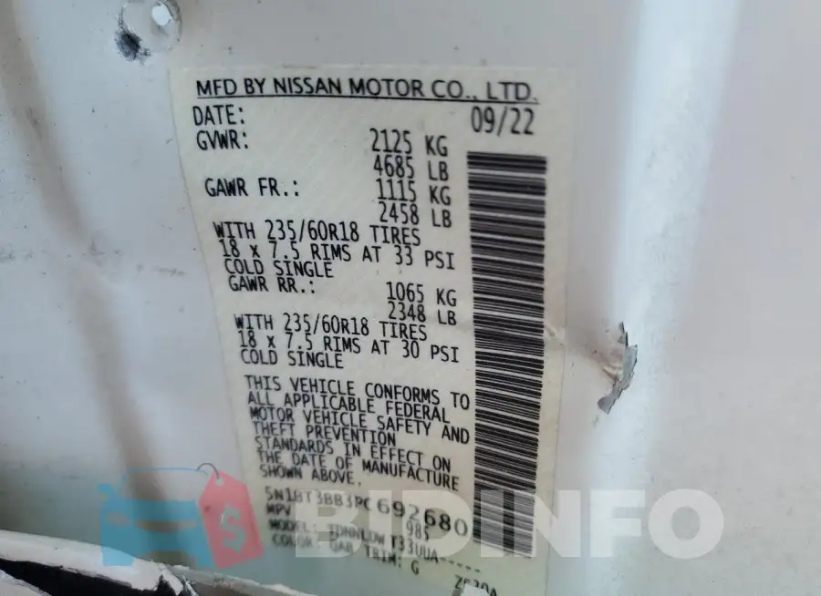 5N1BT3BB3PC692680 Photo# 14