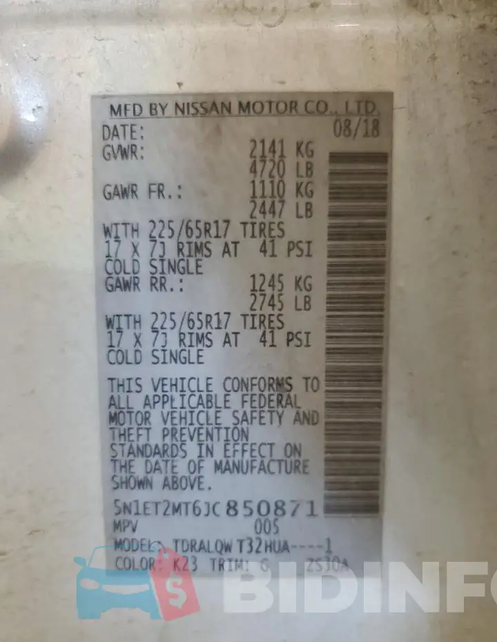 5N1ET2MT6JC850871 Photo# 12