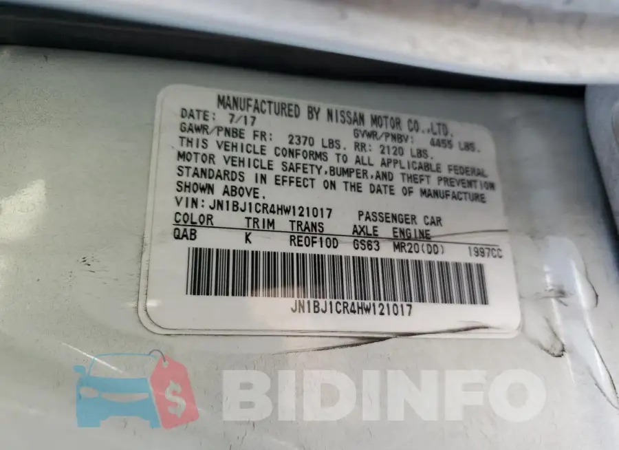 JN1BJ1CR4HW121017 Photo# 13