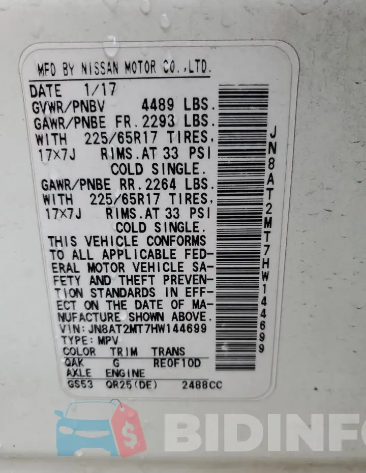 JN8AT2MT7HW144699 Photo# 13