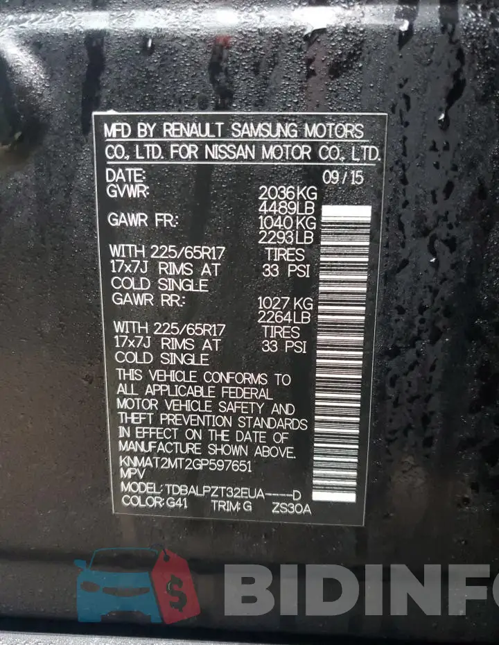 KNMAT2MT2GP597651 Photo# 14