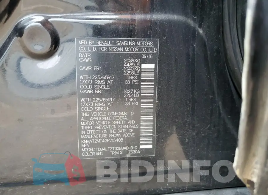 KNMAT2MT4GP715408 Photo# 13