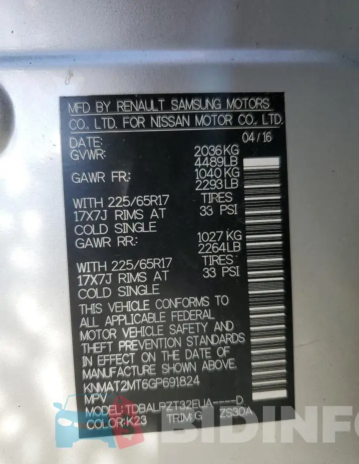 KNMAT2MT6GP691824 Photo# 13