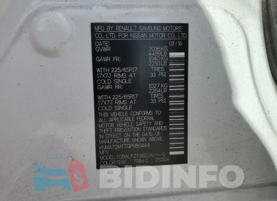 KNMAT2MT7GP680444 Photo# 14