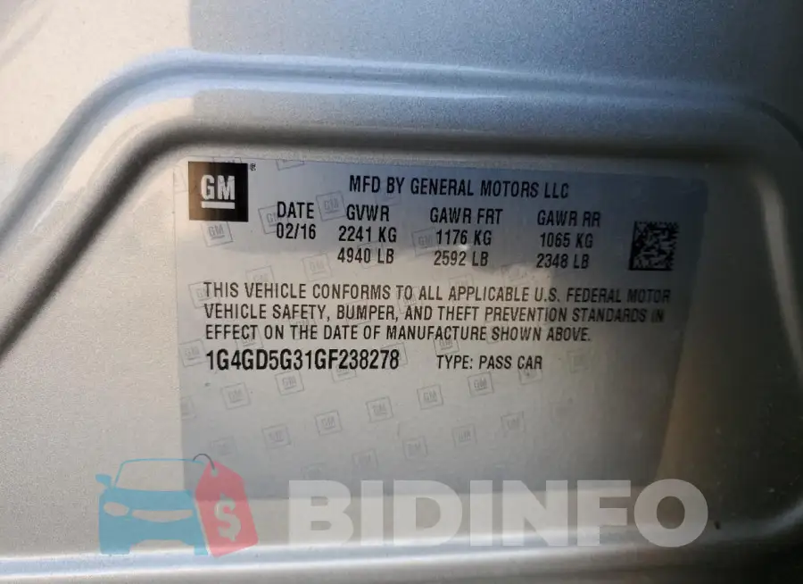 1G4GD5G31GF238278 Photo# 12