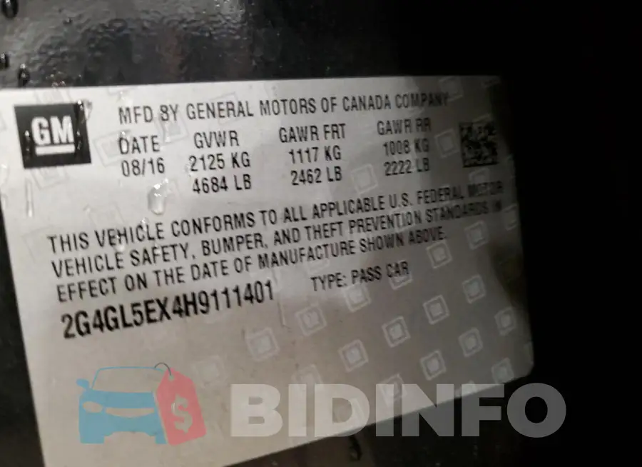 2G4GL5EX4H9111401 Photo# 12