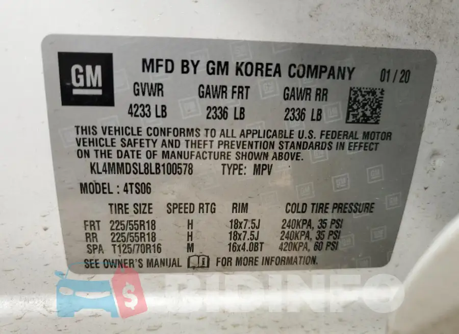 KL4MMDSL8LB100578 Photo# 12