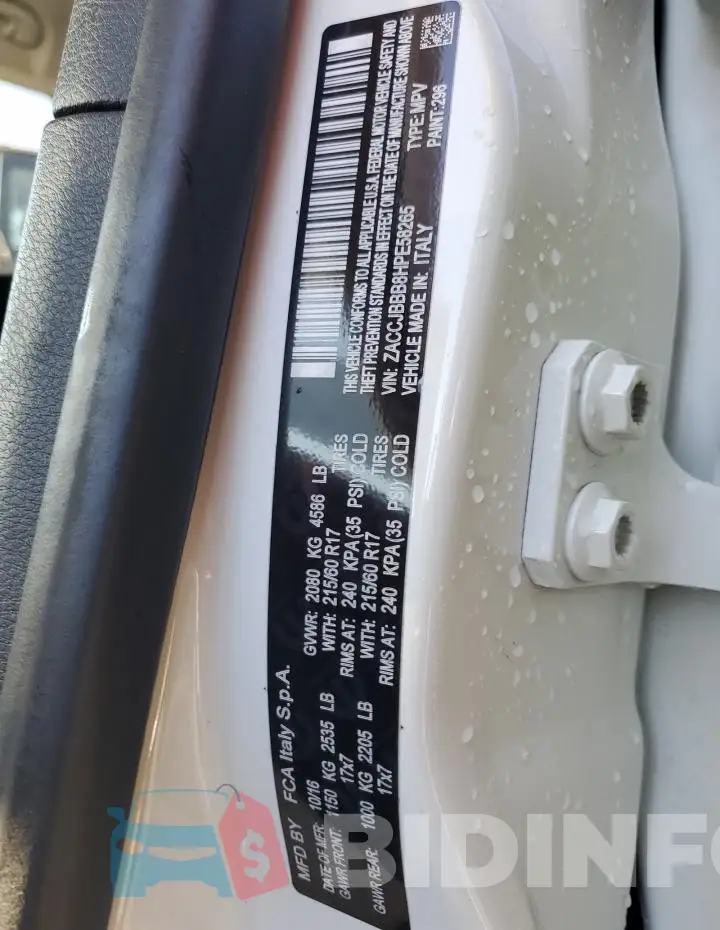 ZACCJBBB8HPE58265 Photo# 14