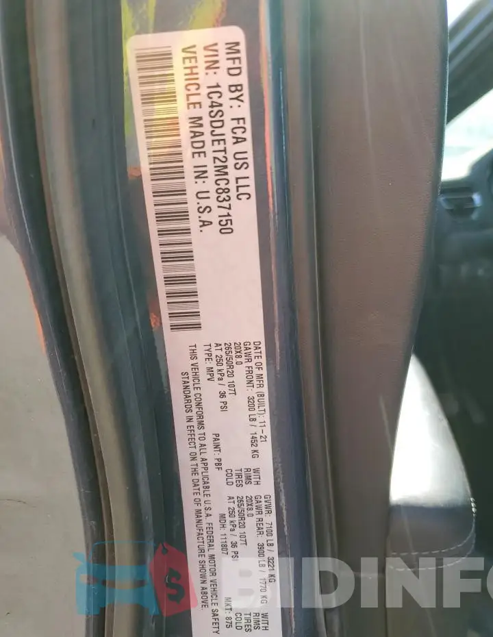 1C4SDJET2MC837150 Photo# 13