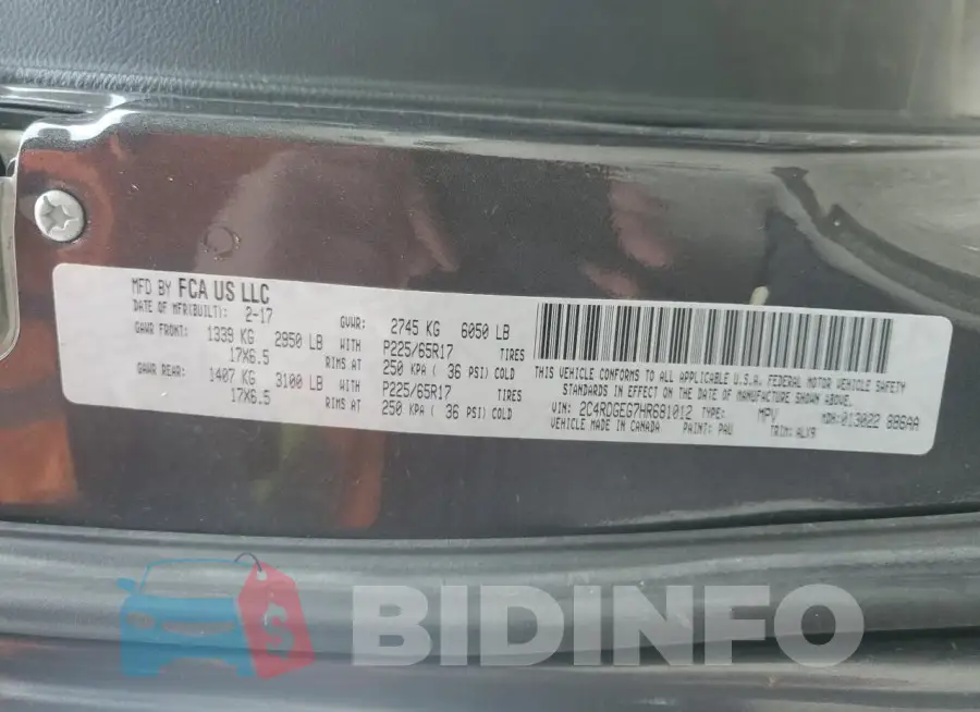 2C4RDGEG7HR681012 Photo# 14
