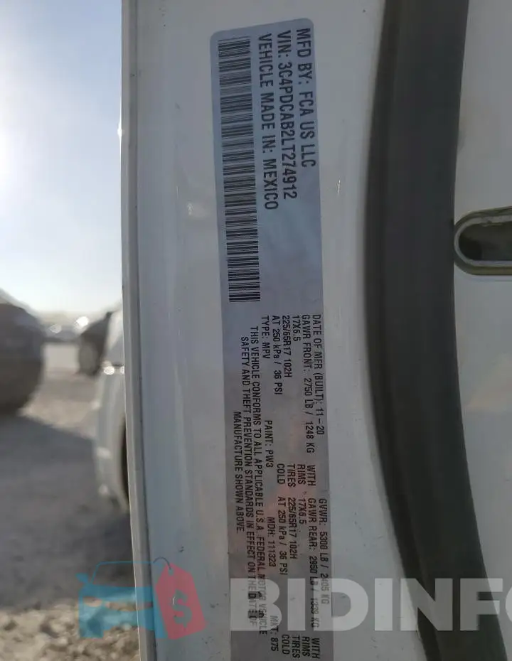 3C4PDCAB2LT274912 Photo# 13