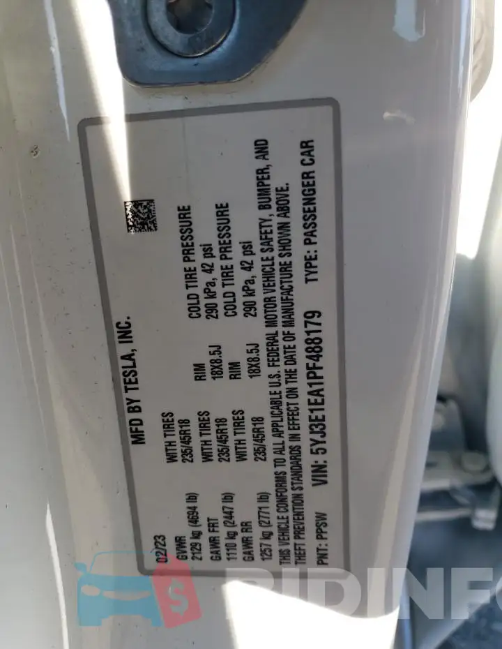 5YJ3E1EA1PF488179 Photo# 12