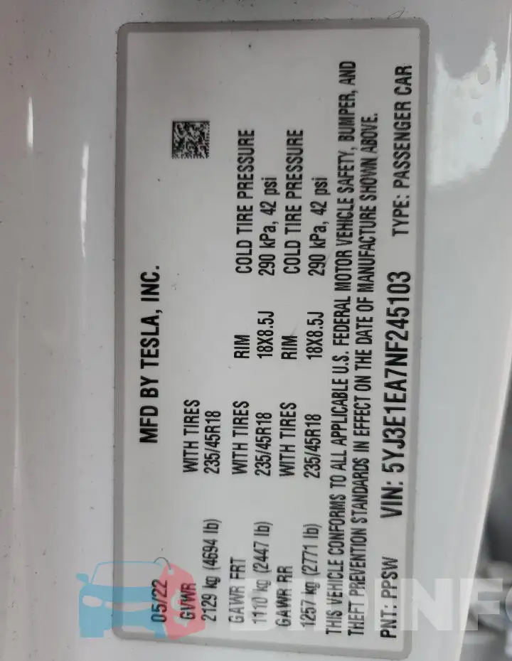 5YJ3E1EA7NF245103 Photo# 13