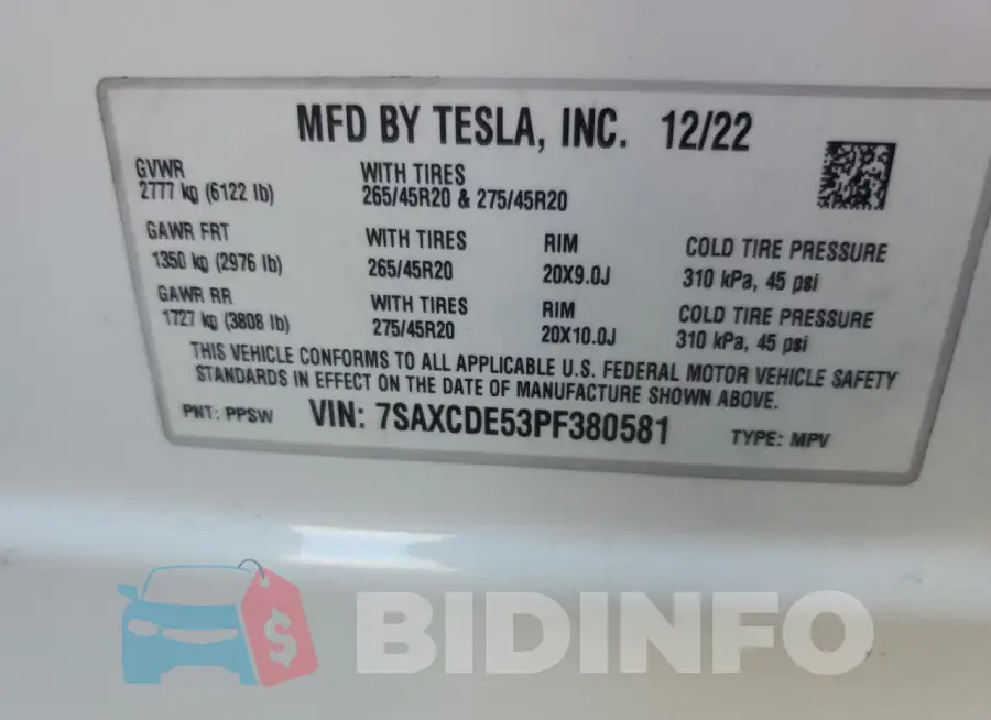 7SAXCDE53PF380581 Photo# 14