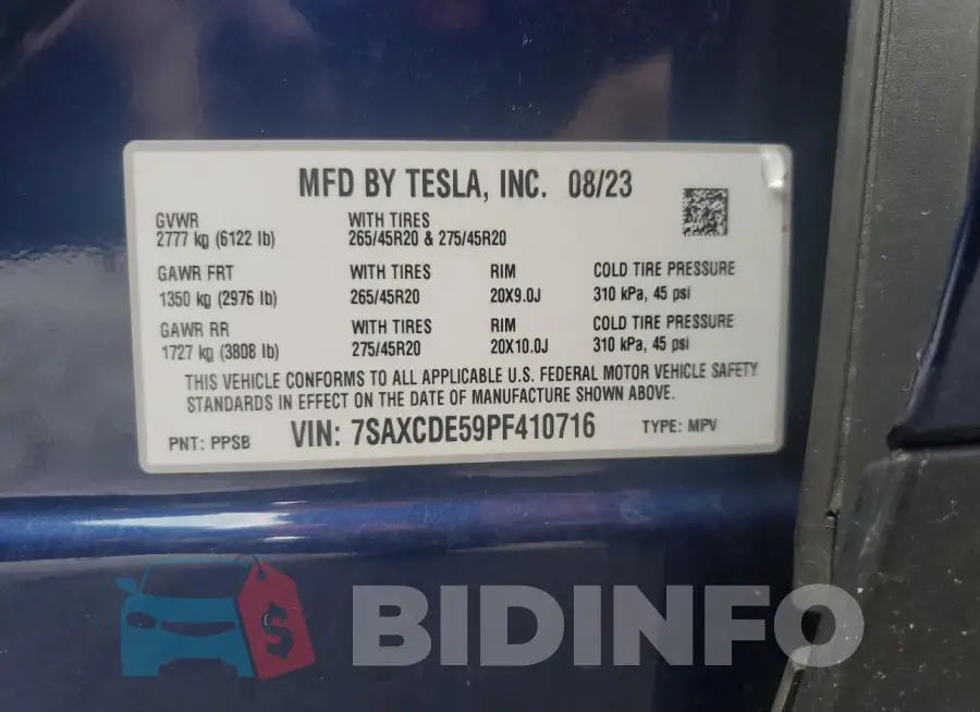 7SAXCDE59PF410716 Photo# 12