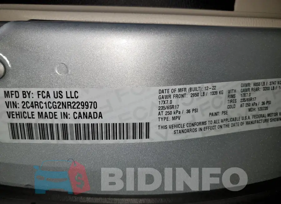 2C4RC1CG2NR229970 Photo# 13