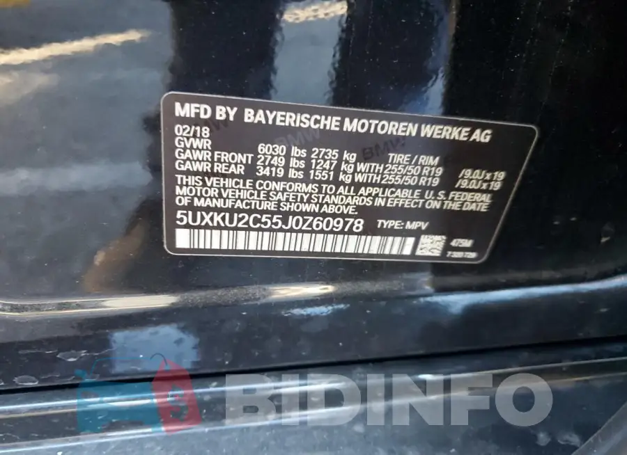 5UXKU2C55J0Z60978 Photo# 13