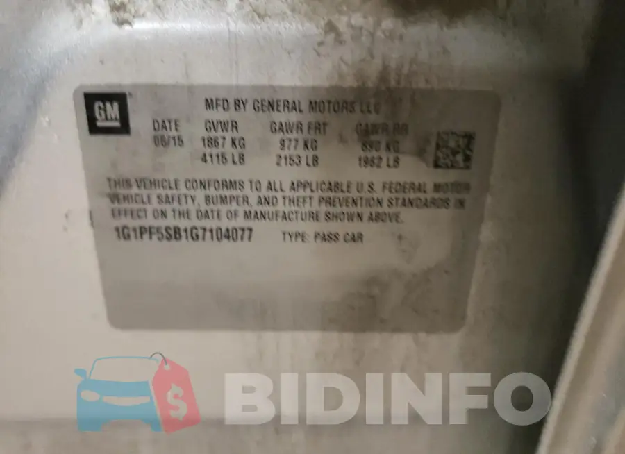 1G1PF5SB1G7104077 Photo# 12