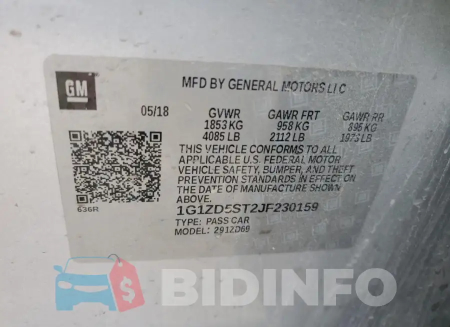 1G1ZD5ST2JF230159 Photo# 13