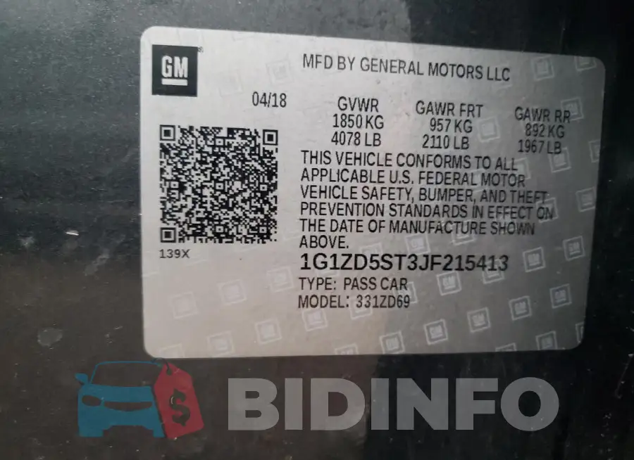 1G1ZD5ST3JF215413 Photo# 12