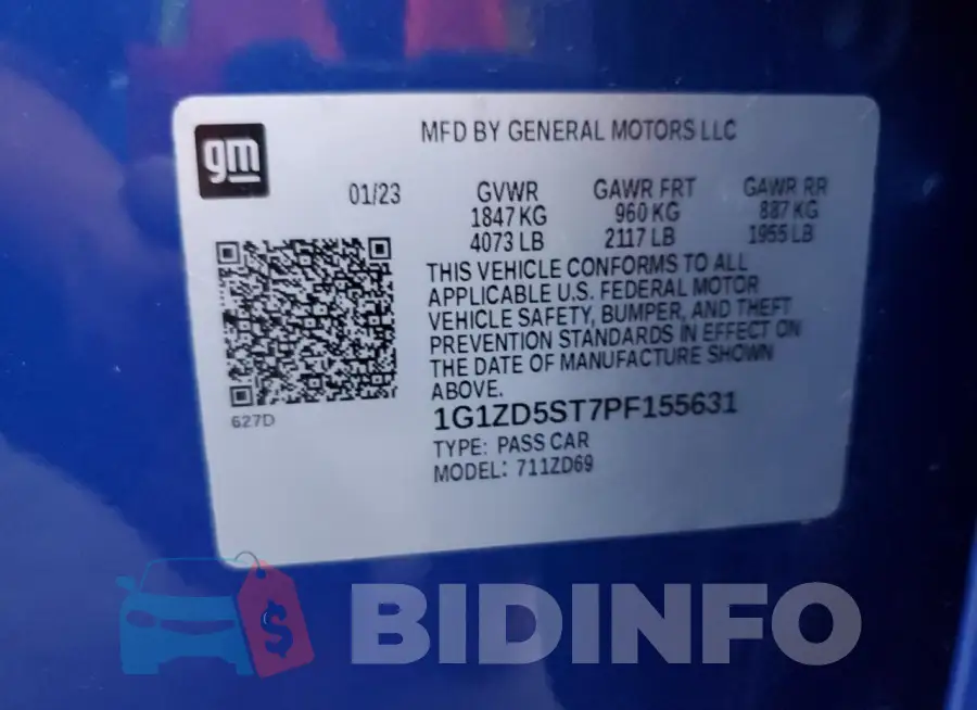 1G1ZD5ST7PF155631 Photo# 12