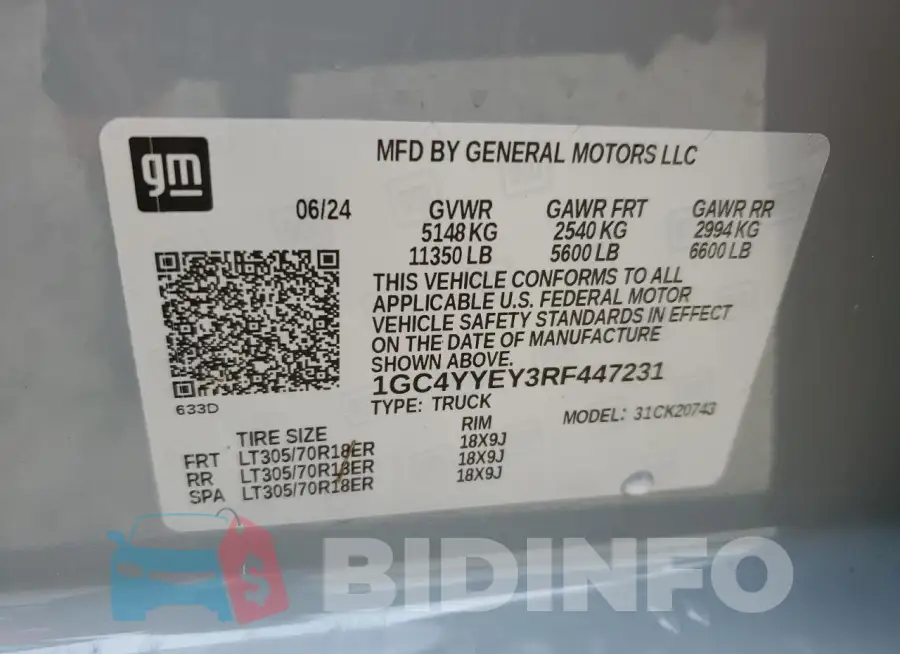 1GC4YYEY3RF447231 Photo# 13