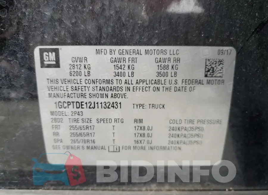 1GCPTDE12J1132431 Photo# 13