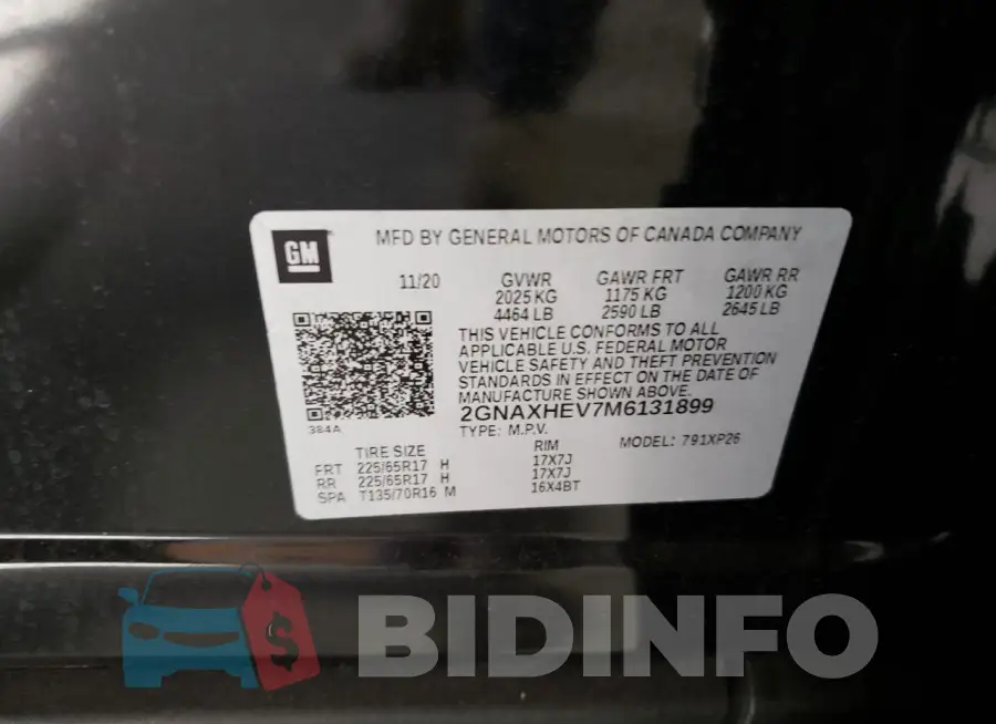 2GNAXHEV7M6131899 Photo# 13
