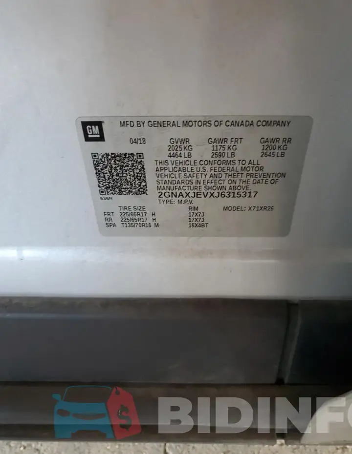 2GNAXJEVXJ6315317 Photo# 12