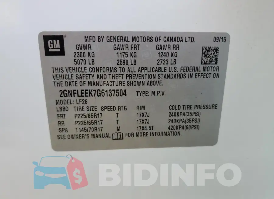 2GNFLEEK7G6137504 Photo# 13