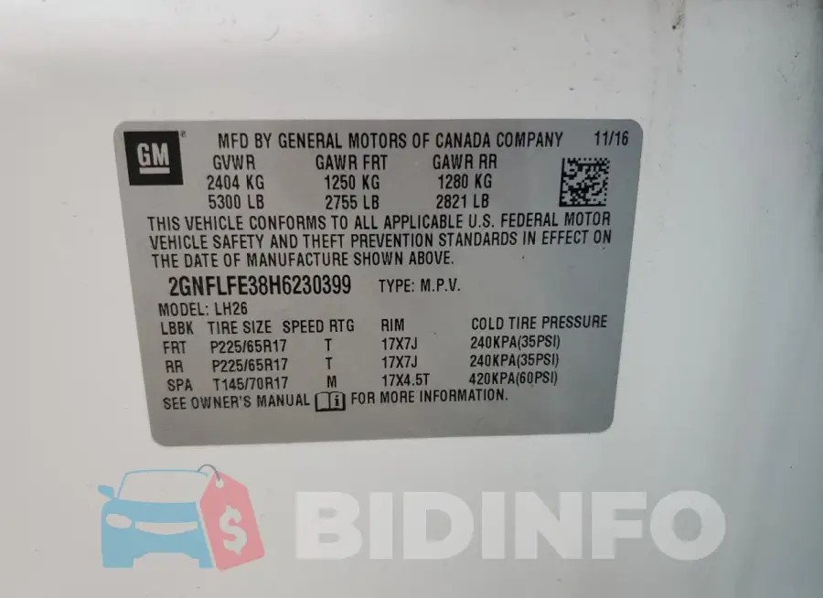 2GNFLFE38H6230399 Photo# 14
