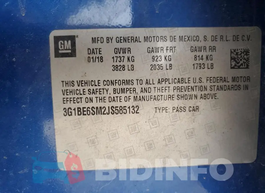 3G1BE6SM2JS585132 Photo# 12