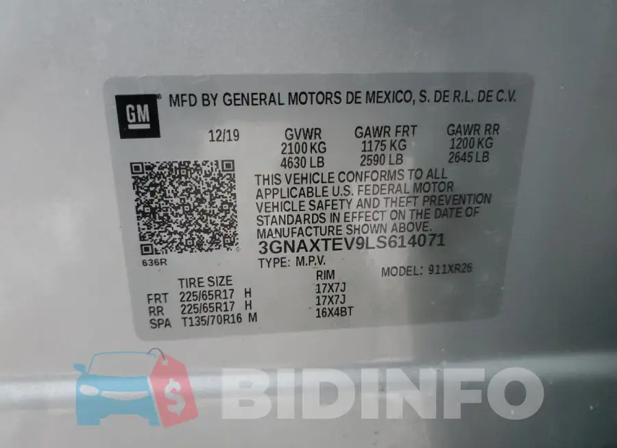 3GNAXTEV9LS614071 Photo# 13