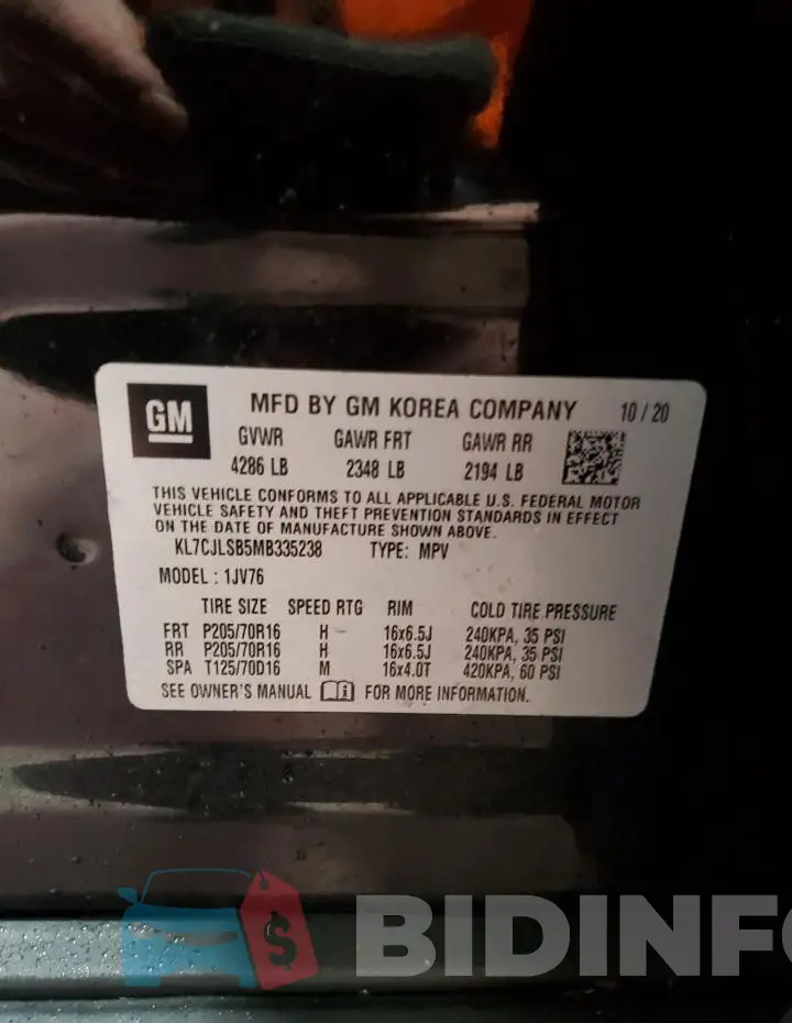 KL7CJLSB5MB335238 Photo# 13