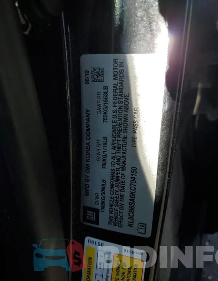 KL8CB6SA6KC704150 Photo# 12