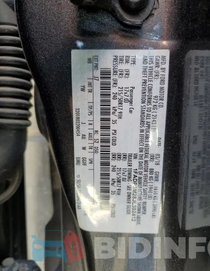 1FADP3M28JL302412 Photo# 12