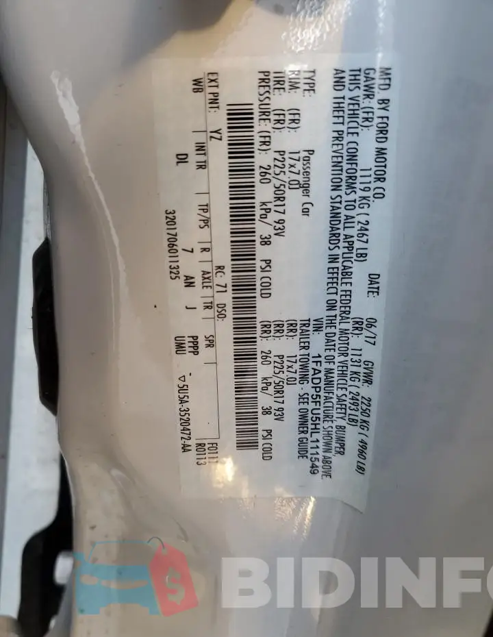 1FADP5FU5HL111549 Photo# 14