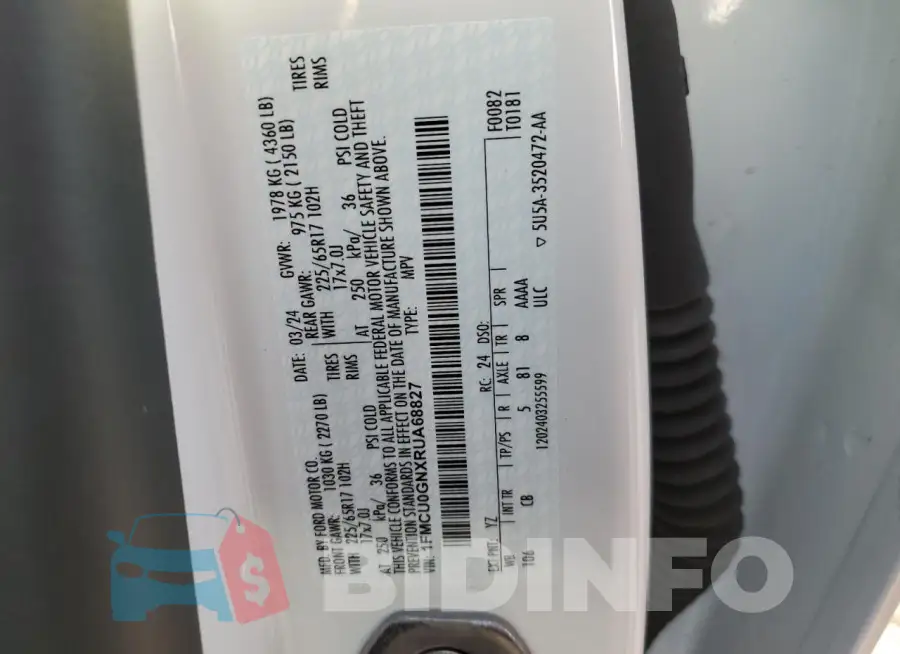 1FMCU0GNXRUA68827 Photo# 14
