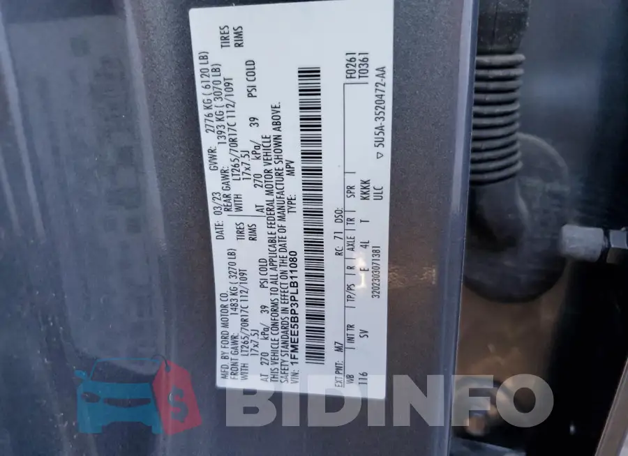 1FMEE5BP3PLB11080 Photo# 13