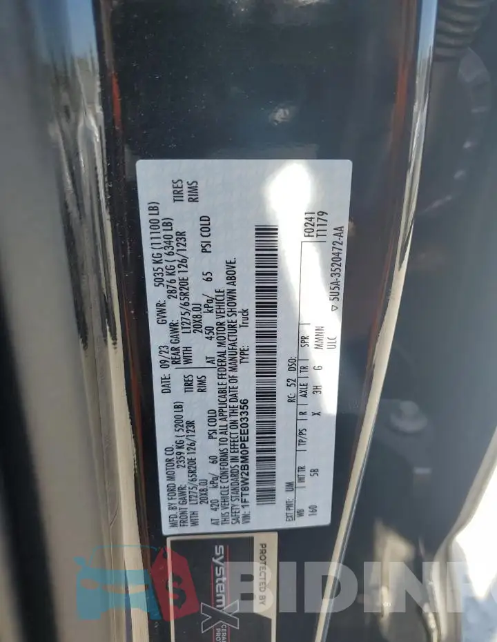1FT8W2BM0PEE03356 Photo# 12