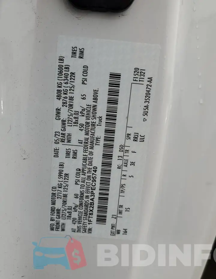1FT8X2BA3PEC95740 Photo# 12