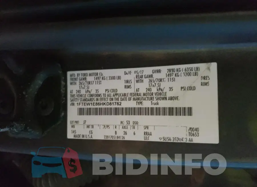1FTEW1E86HKD81782 Photo# 12